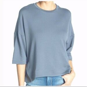 H by Bordeaux Blue Side Slit Knit Top